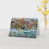 Carte Animaux terrestres et marins (Fleur jaune)