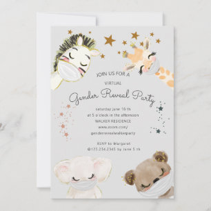 Carte animaux visage masque virtuel sexe révéler