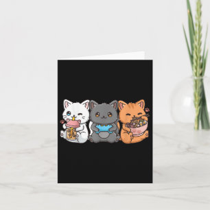 Carte Anime Boba Tea Buble Tea Jeu Gamer Ramen Cat