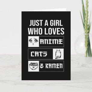 Carte Anime cadeau parfait, chats et Ramen