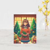 Carte Anime de Noël C - AI (Fleur jaune)