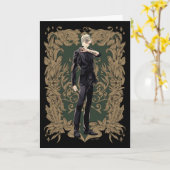 Carte Anime Draco Malfoy Cadre Ornate (Fleur jaune)