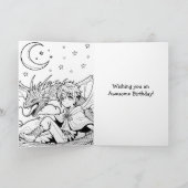 Carte Anime Dragon à thème Anniversaire du garçon | Page (Intérieur)