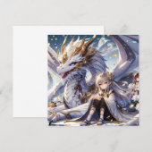 Carte Anime Girl et Dragon blanc et or (Devant / Derrière)