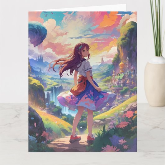 Carte Anime Girl on Adventure Large (Devant)