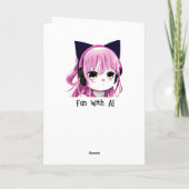 Carte Anime Girl with Cat Ears Anniversaire (Dos)