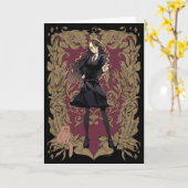 Carte Anime Hermione Granger Cadre Orné (Fleur jaune)