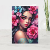 Carte Anime hispanique fille | Pensez à vous (Devant)