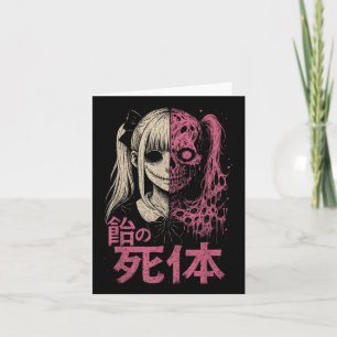 Carte Anime Horror Manga Déplaisant mignon japonais rose