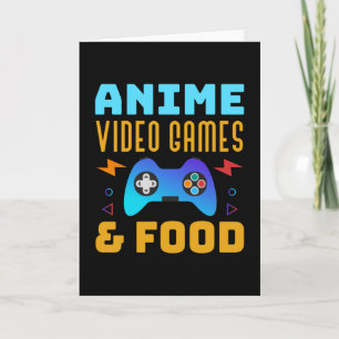 Carte Anime, jeux vidéo et nourriture Joli design