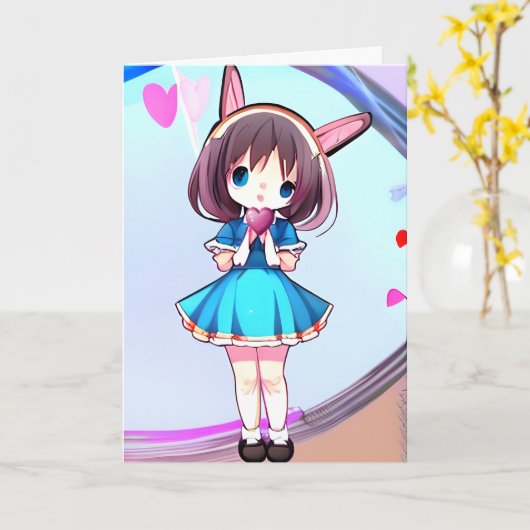 Carte Anime Saint-Valentin  (Fleur jaune)