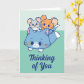 Carte Anime Tom, Jerry et Tuffy (Fleur jaune)