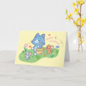 Carte Anime Tom, Jerry et Tuffy Picnic (Fleur jaune)
