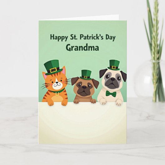 Carte animée de la Saint-Patrick pour grand-mère (Devant)