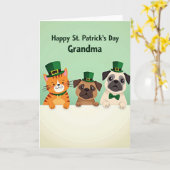Carte animée de la Saint-Patrick pour grand-mère (Fleur jaune)