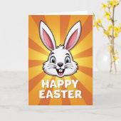 Carte animée Lapin ensoleillé éclaté (Fleur jaune)