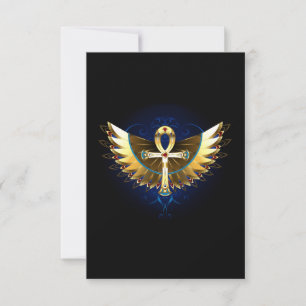 Carte Ankh or avec ailes