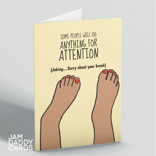 Carte Ankle cassé / Leg Funny Se Bien