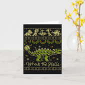 Carte Ankylosaurus Dinosaur Christmas Sweater (Fleur jaune)