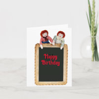 Carte Ann & Andy Raggedy sur tableau noir autorise
