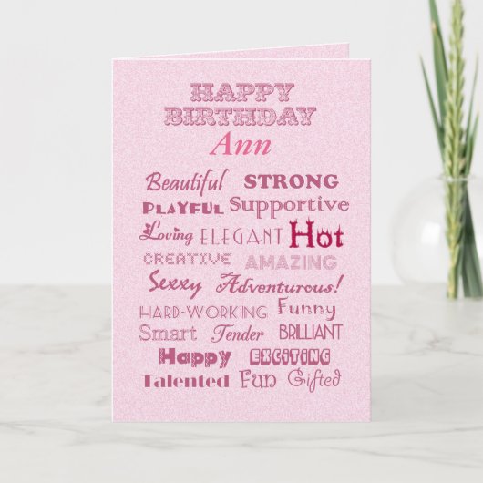 Carte Ann Joyeux anniversaire Paroles de louanges (Devant)