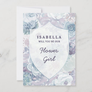 Carte Annabelle Floral Crest Flower Proposition Card