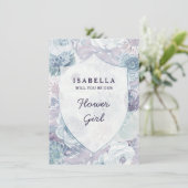 Carte Annabelle Floral Crest Flower Proposition Card (Debout devant)