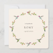 Carte Anna's Hummingbirds Baptism with Baby Photo (Devant)