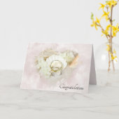 Carte Anneaux de Mariage dans Coquillage et Cœur de Sabl (Fleur jaune)