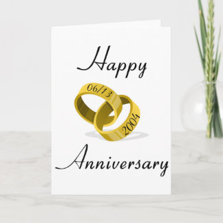 Carte Anneaux entrelacés - Date de mariage personnalisée