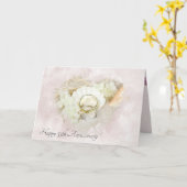 Carte Anneaux mariages à Seashell 55e anniversaire (Fleur jaune)