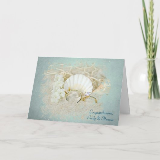 Carte Anneaux Mariages et coquillages (Devant)