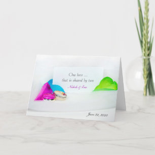 Carte Anneaux mariages et pétales roses