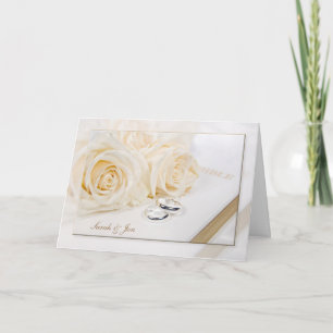 Carte Anneaux mariages et Roses