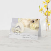 Carte Anneaux mariages et roses (Fleur jaune)