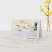 Carte Anneaux mariages et Roses (Fleur jaune)