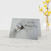 Carte Anneaux mariages Jour de mariage (Fleur jaune)