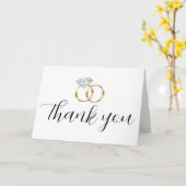 Carte Anneaux Mariages Merci (Fleur jaune)