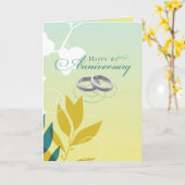 Carte Anneaux religieux pour 25e anniversaire de mariage (Fleur jaune)