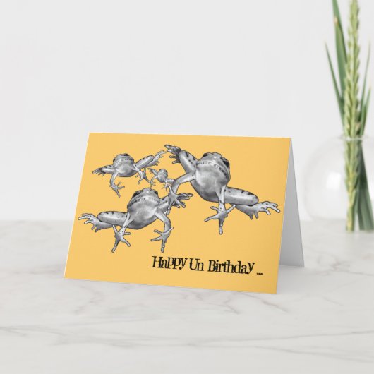 Carte Année bissextile Anniversaire : Grenouilles bondis (Devant)