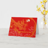 Carte Année chinoise du Dragon Gong Hey Fat Choy (Fleur jaune)
