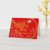 Carte Année chinoise du Dragon Gong Xi Fa Cai (Fleur jaune)