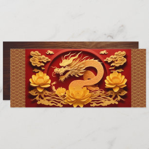 Carte Année chinoise et vietnamienne du dragon de bois 2
