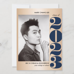CARTE ANNÉE D'OR   DIPLÔME DE PHOTO DE NAVY BLUE COLLEGE