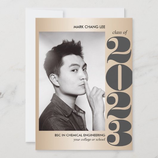 CARTE ANNÉE D'OR | GRAY BOLD COLLEGE PHOTO GRAY (Devant)