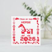 Carte Année du cheval 2026 (Debout devant)