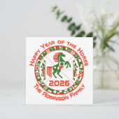 Carte Année du cheval 2026 (Debout devant)