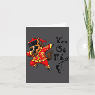 Carte Année du Cheval 2026 Nouvel An vietnamien 2026