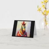 Carte Année du Cheval 4 (Fleur jaune)