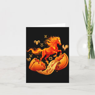 Carte Année du cheval de feu 2026 fortune lunaire chinoi